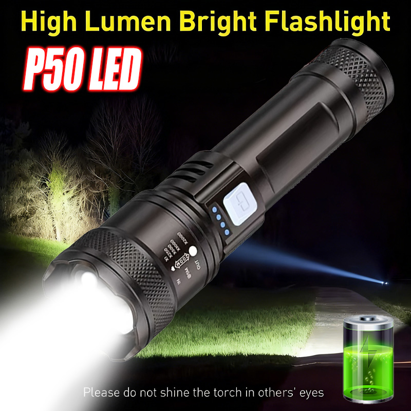 Fishing Light - High Power LED Flashlight,USB Rechargeable Zoomable