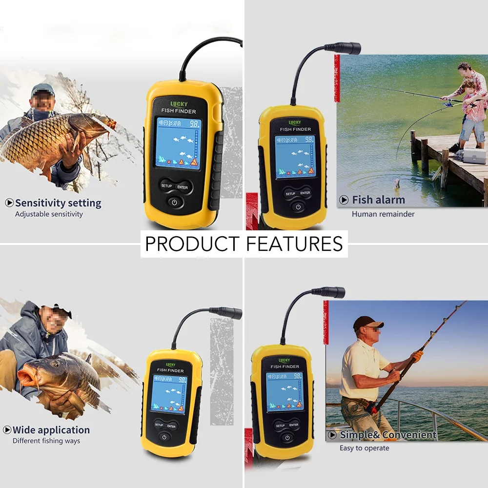 Lucky LCD Color Screen Portabl - Fish Finder Transducer review and price