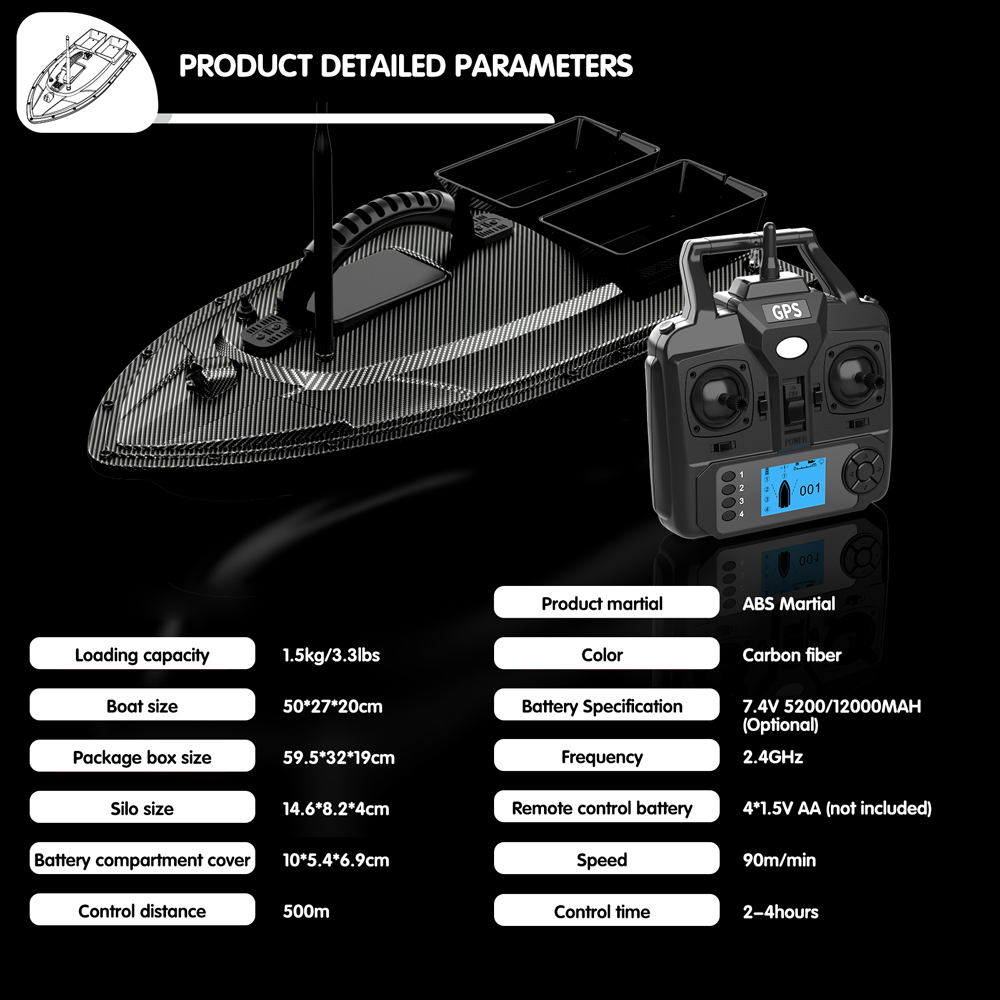 V070 12000mAh/5200mAh RC Bait  - Fishing Gps review and price